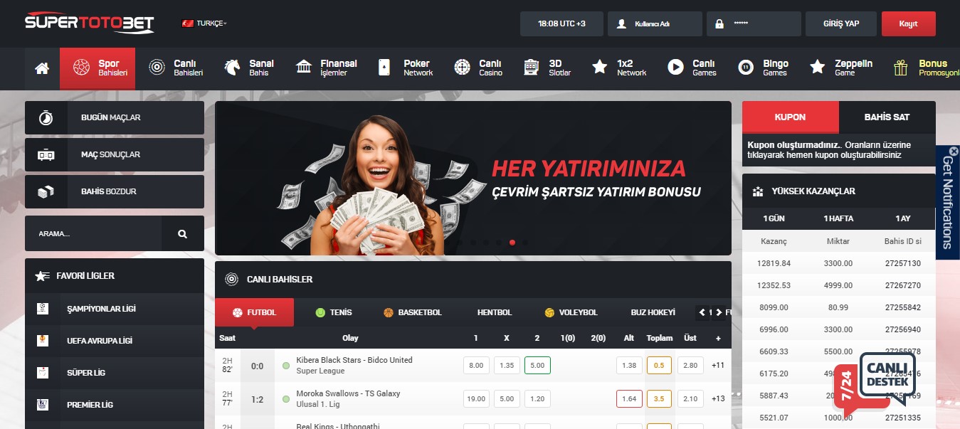 Supertotobet Online Bahis Seçenekleri